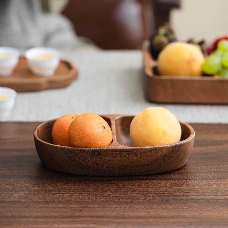 Walnut Wood Boat-Shaped Fruit & Snack Tray
