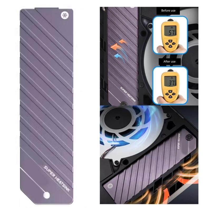 M.2 SSD Heatsinks, NVMENGFF Cooling Aluminum Cooling Radiators withThermal SiliconePad for Slim PCIE 2280 SSD