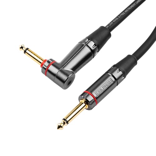 Cableworks by Gator Cases Headliner Series 10ft S/L Shielded Cable for Guitar/Bass with Mute Switch (GCWH-INS-10RAQT)