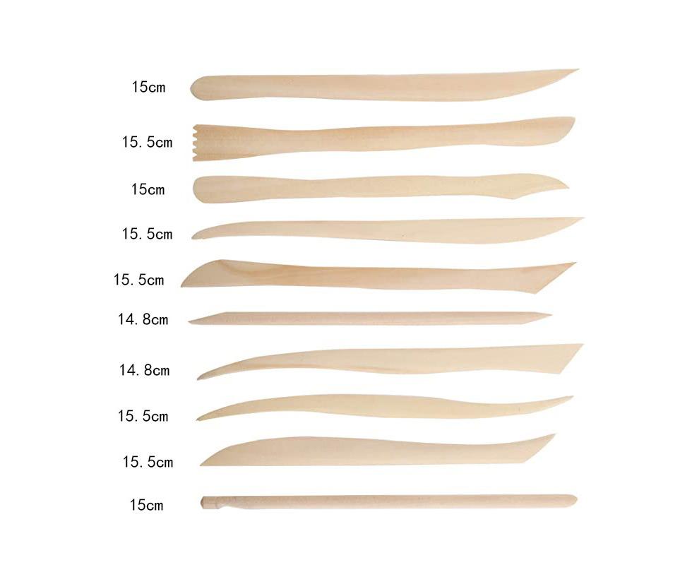 Wooden Clay Modelling Tool Set 10 Pack