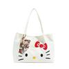 Hello Kitty Trendy Canvas Handbag With Durable Material And Double Shoulder Straps For Women