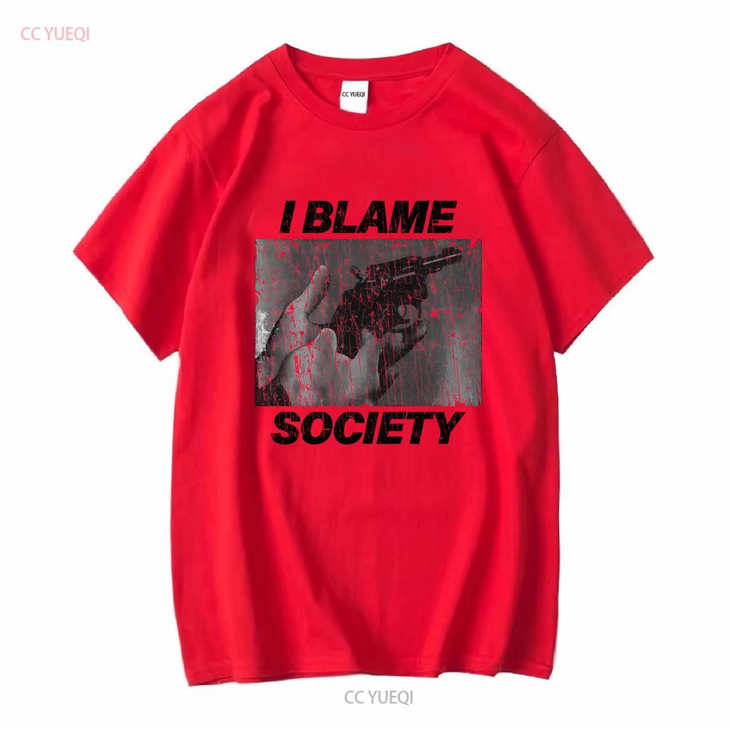 I Blame Society Revolver 1993 Vintage Mens T Shirt Long or Short Sleeves Vintage Washed Unisex Soft Designer Clothes Fashion