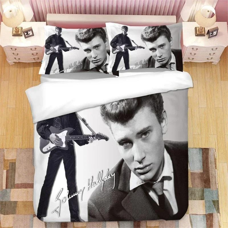 

Johnny Hallyday Bedding Set Duvet Cover Bedroom Comforter Covers Single Twin King Size Quilt Cover Home Textile EU Single(135*200cm)3pcs