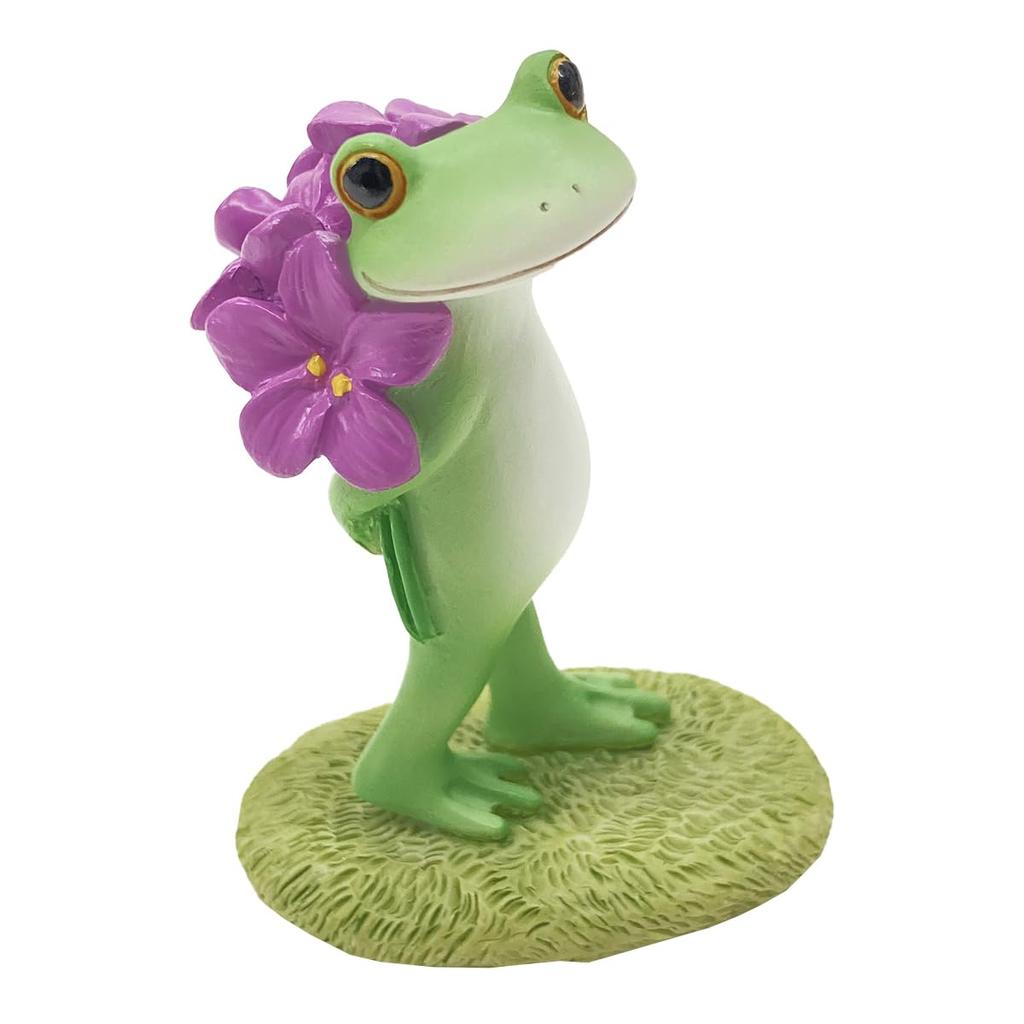 DAIKAI Copo Violets and Frog x x cm Frog Ornament 3.8 2.9 5.1