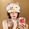 Japanese Style Cat Ears Beret Cartoon Kitten Ears Cartoon Beret Kawaii Octagonal Hat  Female Wear