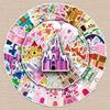 50-Piece Castle Cartoon Waterproof Decorative Stickers for Suitcases, Scooters, Computers, and Tablets