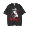 Anime Pánská trička Gotické potištěné tričko Hip Hop Streetwear Punk Léto Vintage Prané Oversized Top Pánské oblečení