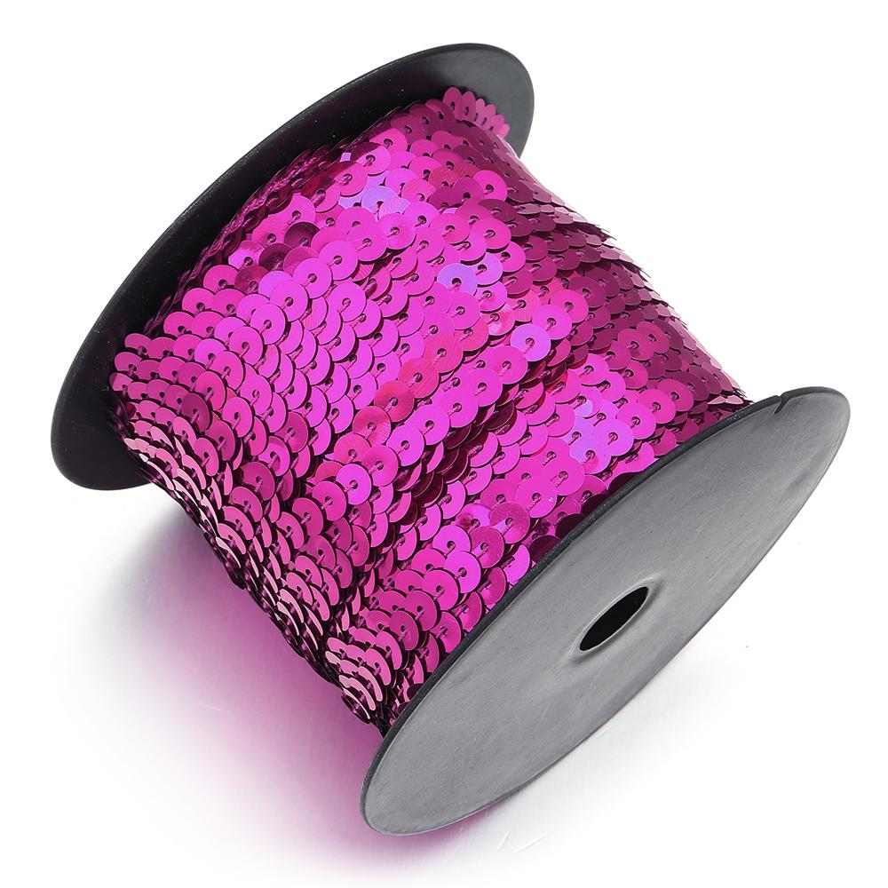 100 Yards/Roll Bright Sequins Shiny Color Round Flat Paillettes Strings For Party Decor DIY Crafts Clothing Sewing Accessories