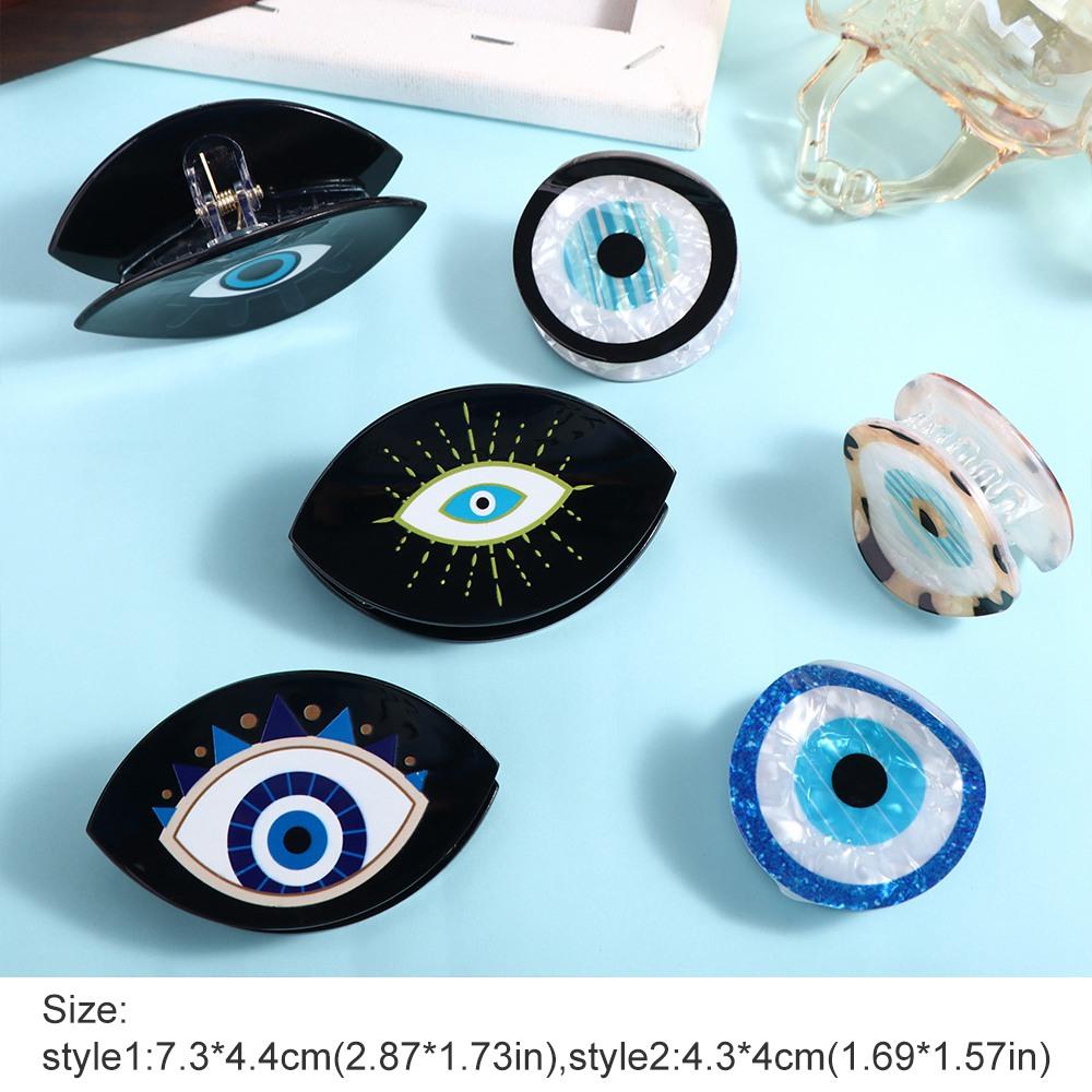 PVC Blue Demon Eye Hair Claw Kroean Style Hair Clip Punk Blue Devil's Eye Shark Clip  Female