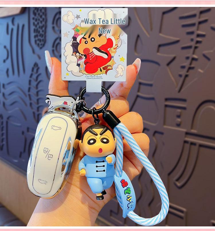Crayon Shin-chan Doll Keychain: Cute Couple Backpack Pendant & Student Gift Ornament