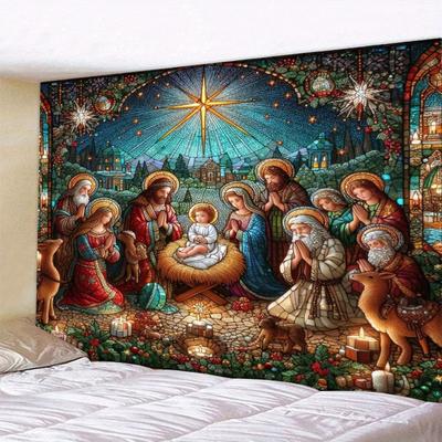 Christmas Day Decoration Background Cloth Nativity Hanging Cloth Christ Living Room Wall Room Home Decoration