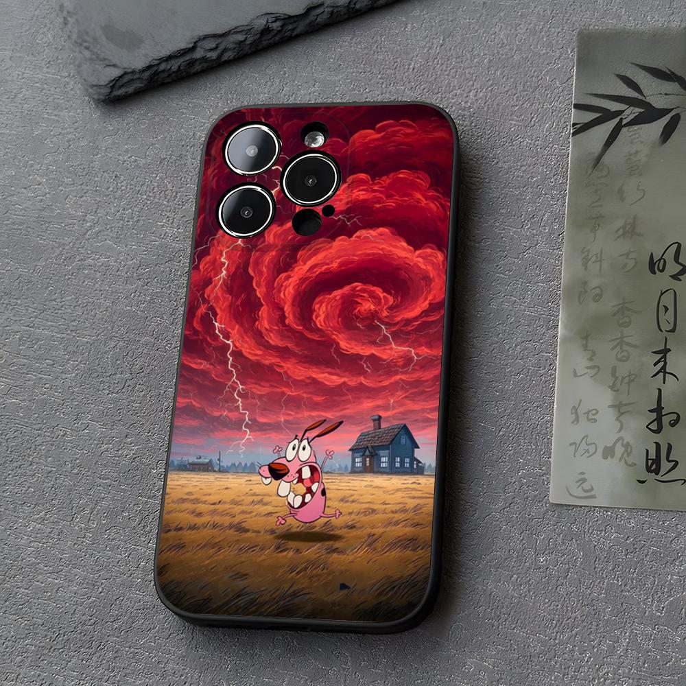 Courage CowardlyS Dog Phone Case Funda For Iphone 13 17 16 11 15ProMax 14 12 Pro Xs Max Mini Xr X 7 8 6 6s Plus Covers