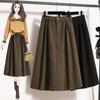 Übergrößen Retro High-Waist A-Linien Midi-Rock für Damen - Herbst/Winter 2023, Schlankmachend, Über dem Knie mit großem Saum