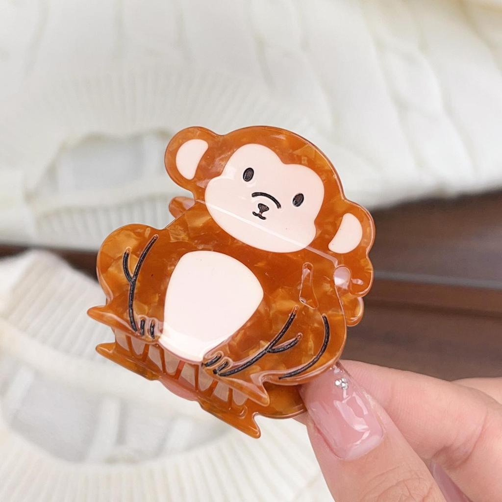 Schnauzer Monkey Acetate Hair Claw Clip - Women's Headwear & Styling Accessory