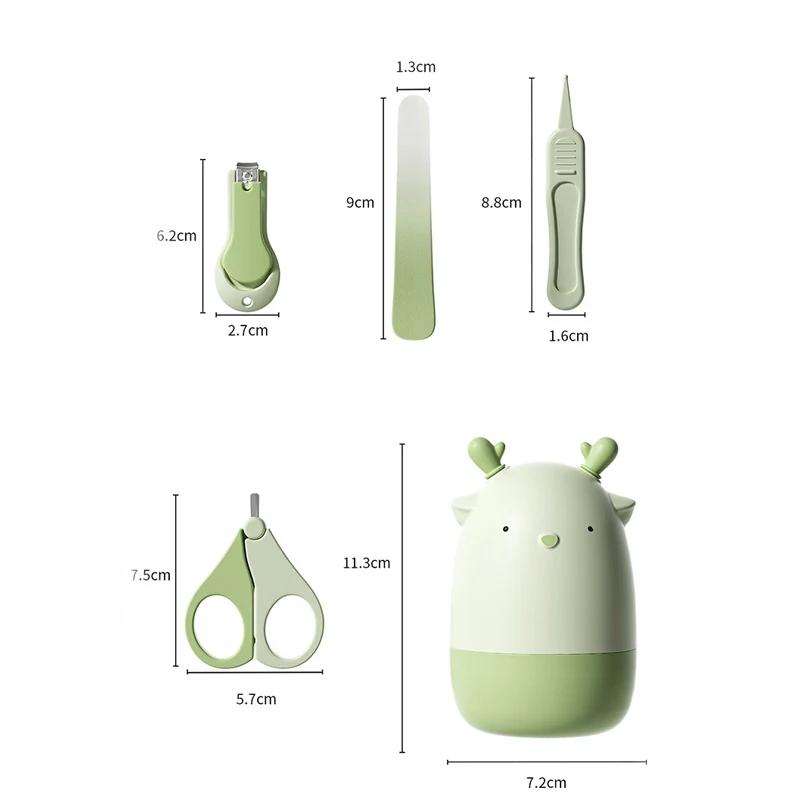 4pcs Baby Nail Care Set Newborn Safety Anti-Pinch Nail Clippers Scissors Trimmer Kit Infant Grooming Tool