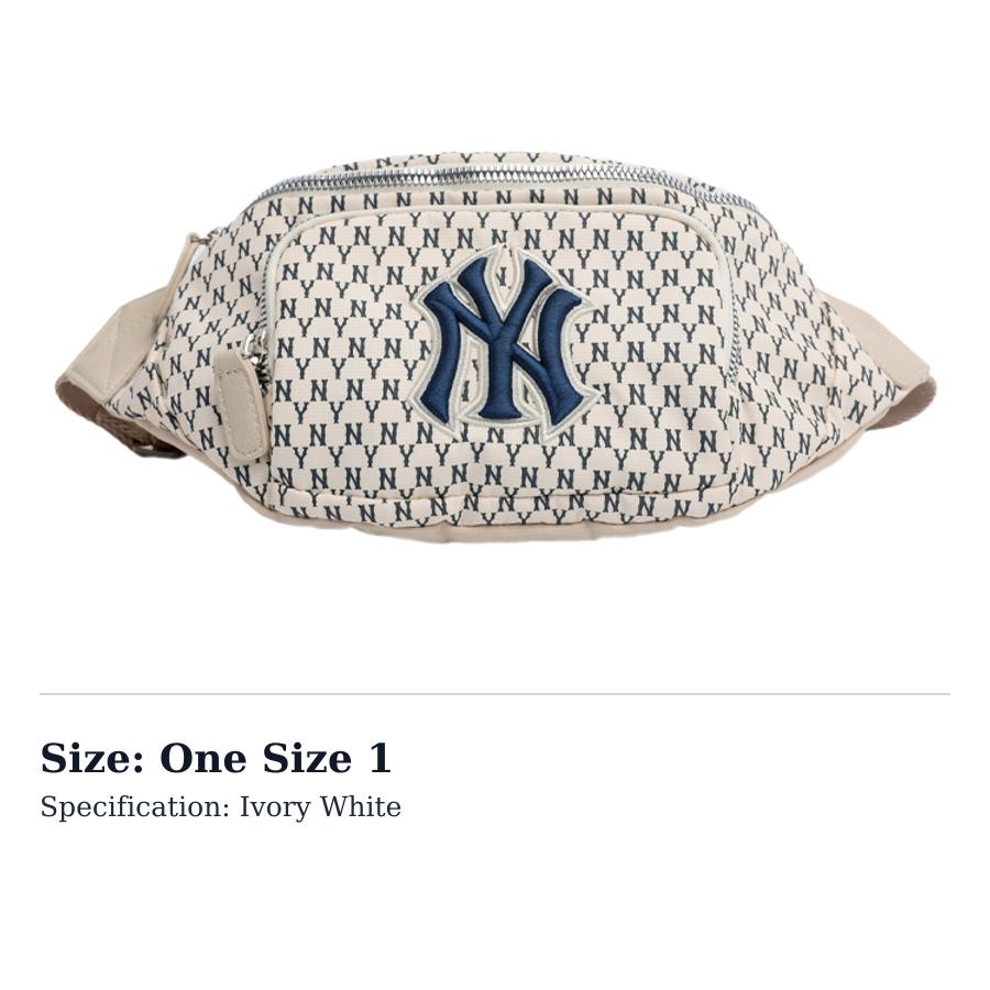 MLB Monogram Collection Polyamide Crossbody Bag, Sling Bag, Fanny Pack Regular Unisex Ivory White 32BGC9941-50I One Size 1
