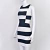 Chic Black and White Geometric Striped Mini Bandage Dress - Waist-Cinching, Hip-Hugging for Dates, Parties, and Fashion Shows.