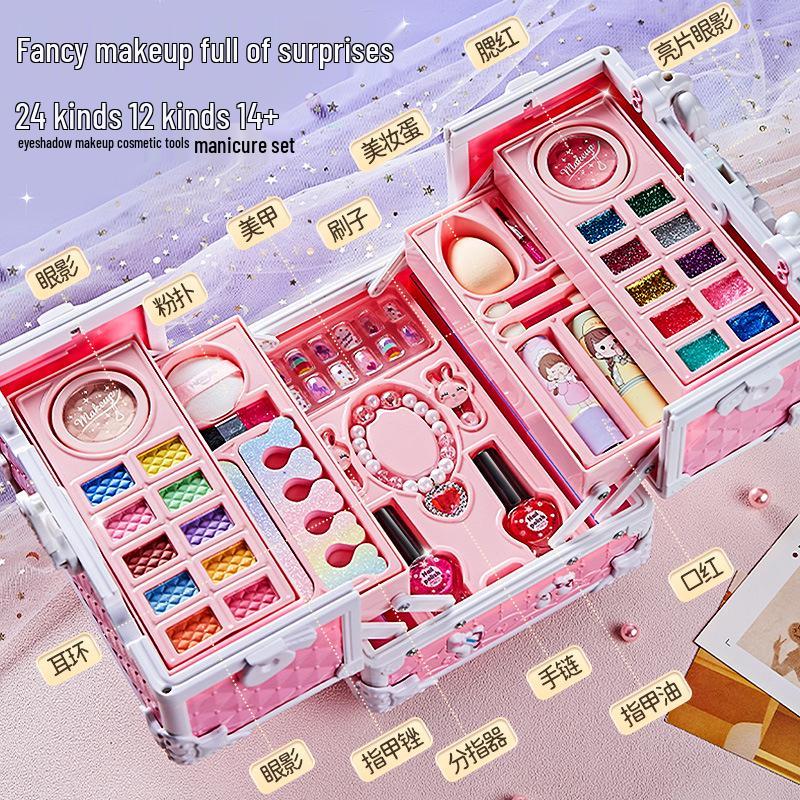 Set de Machiaj de Prințesă pentru Copii Netoxic - Cosmetice pentru Copii și Cadou Lac de Unghii