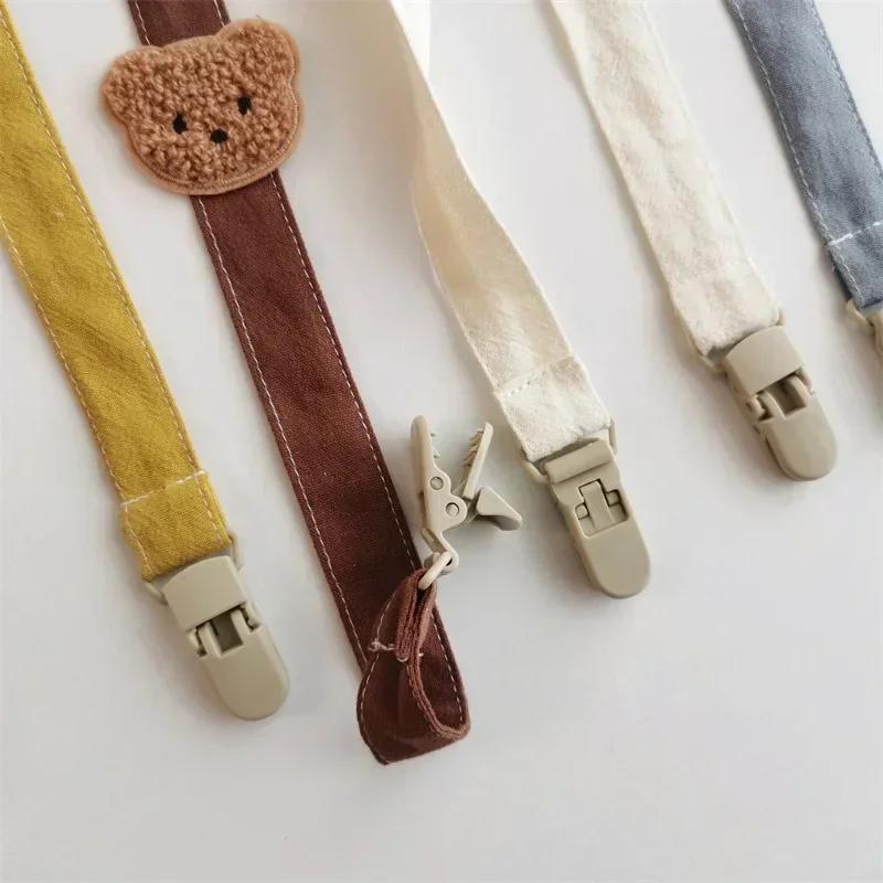 New Cute Bear Baby Pacifier Chain Clips Holders Anti-Drop Chain Cartoon Teething Clips Teether Toy Soother Pacifier Strap