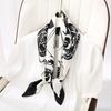 Scarf with print, women' synthetic silk, gift scarf, 70x70