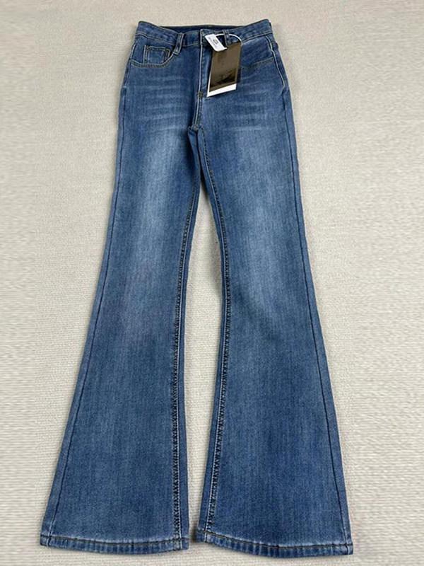 Spring 2026 Retro Blue High-Waisted Slimming Flare Jeans for Women