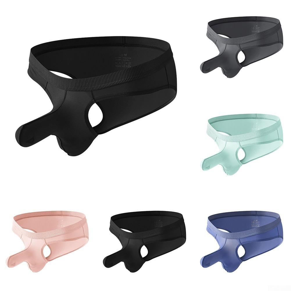 Lingerie Thong Low Waist Quick Drying Solid Bulge Pouch