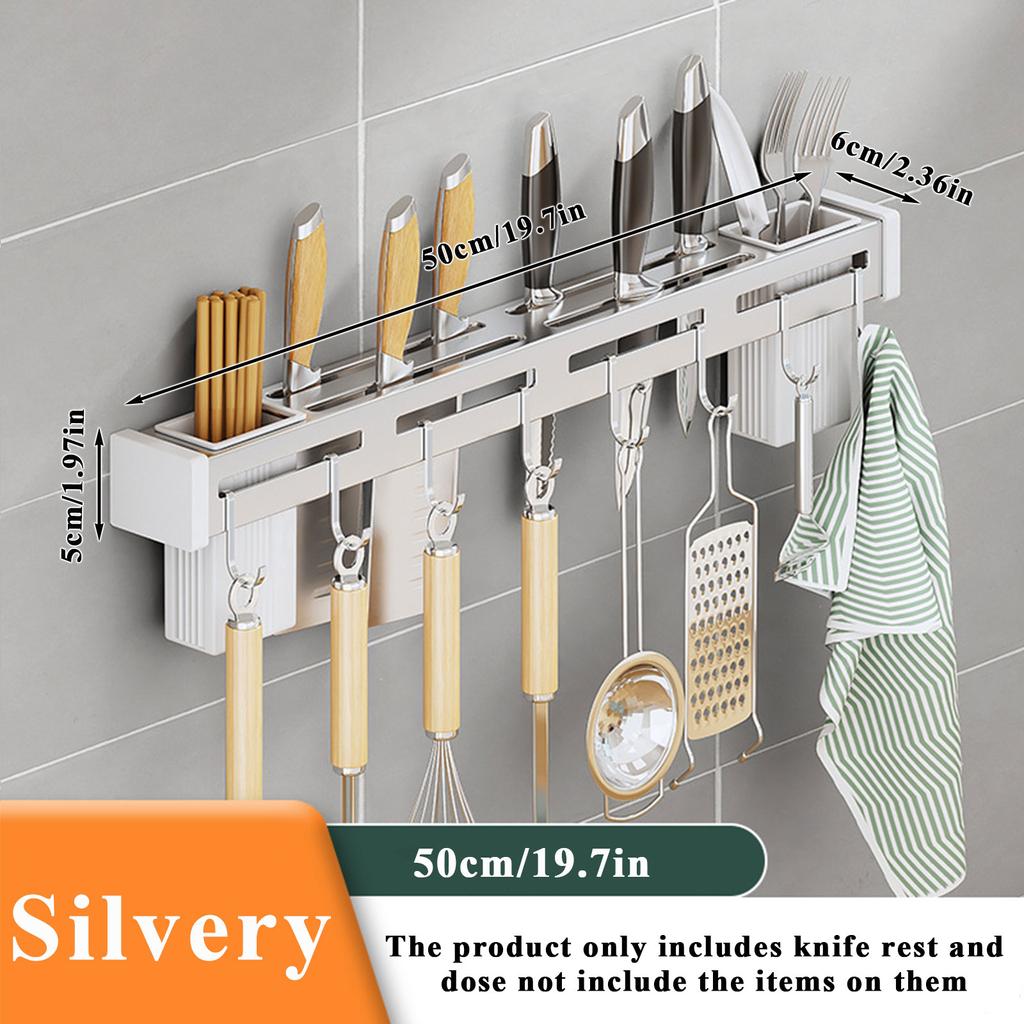 Suport cuțit din oțel inoxidabil Suport cuțit de bucătărie multifuncțional Suport cuțit montat pe perete cu cârlig montare fără orificii