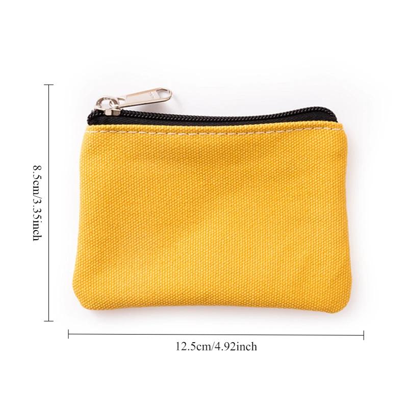 Bolsa de Algodón Liso de Lona DIY Pura con Cremallera Monedero para Monedas Llaves Bolsillo para Dinero Mujer Hombre de Mano Monedero Billetera Pequeña Niño