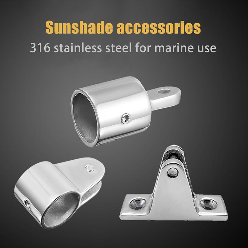 1Pc Boat Bimini Top Fitting Deck Hinge Slide Cap 19-32Mm Pipe Eye End Cap External Eye End Canopy Tube Boat Accessories