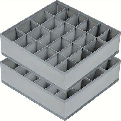 1pc Fabric Storage Box with 24 Compartments - Foldable Stackable Organizer for Socks Ties Underwear Space-Saving Drawer Divider