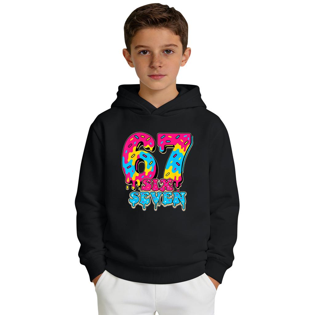 Boys' Printed Hooded Long-Sleeve Sweatshirt Casual Sports Comfort Sweatshirt