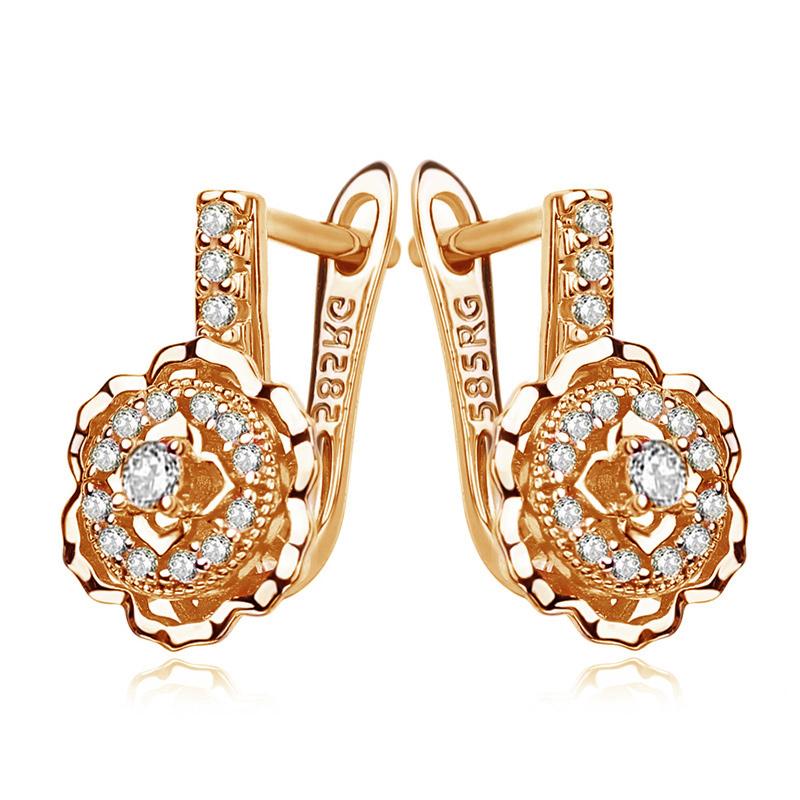 

Серьги-клипсы MINTHA с цветком, модные свадебные повседневные модные ювелирные изделия, серьги с полым цирконием для женщин, свадебные серьги A