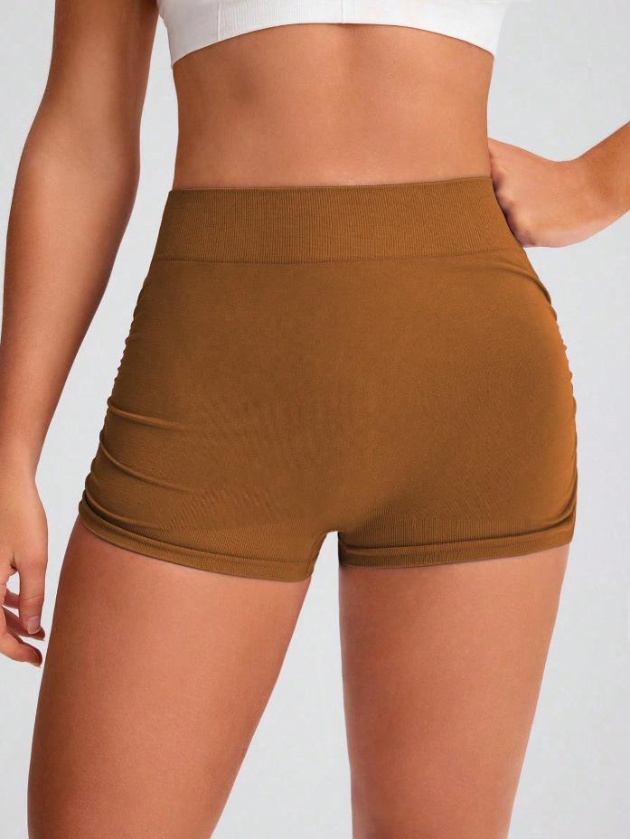 Women's High-Waist Seamless Yoga Shorts: Quick-Dry, Moisture-Wicking, Elastic Fitness & Running Shorts