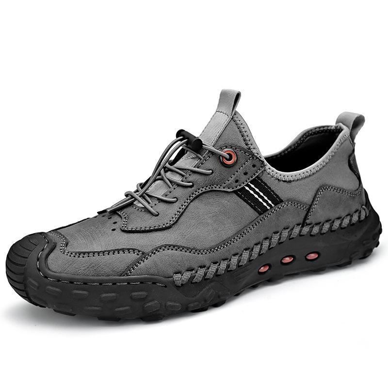 Mesh shoes men's 2025 summer breathable mesh hollow one pedal casual shoes sports non-slip large size seam sole men's shoes