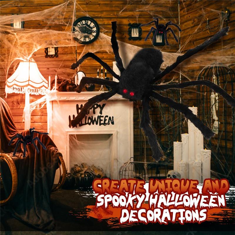 AAAF Giant Furry Spiders For Halloween, 3-Pack Fake Decorations For Outdoor Indoor Yard
