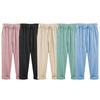 Thin Elastic Waist Women Trousers Side Pockets Drawstring Wide Leg Casual Trousers Ladies Clothing