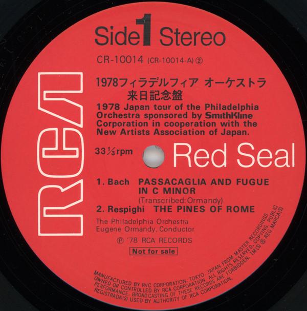 

LP Record EUGENE ORMANDY PHILADELPHIA ORCHES Magic Sounds Of Philadelphia 1978 CR10014PROMO RCA RED SEAL 1978 Japan Classical Used