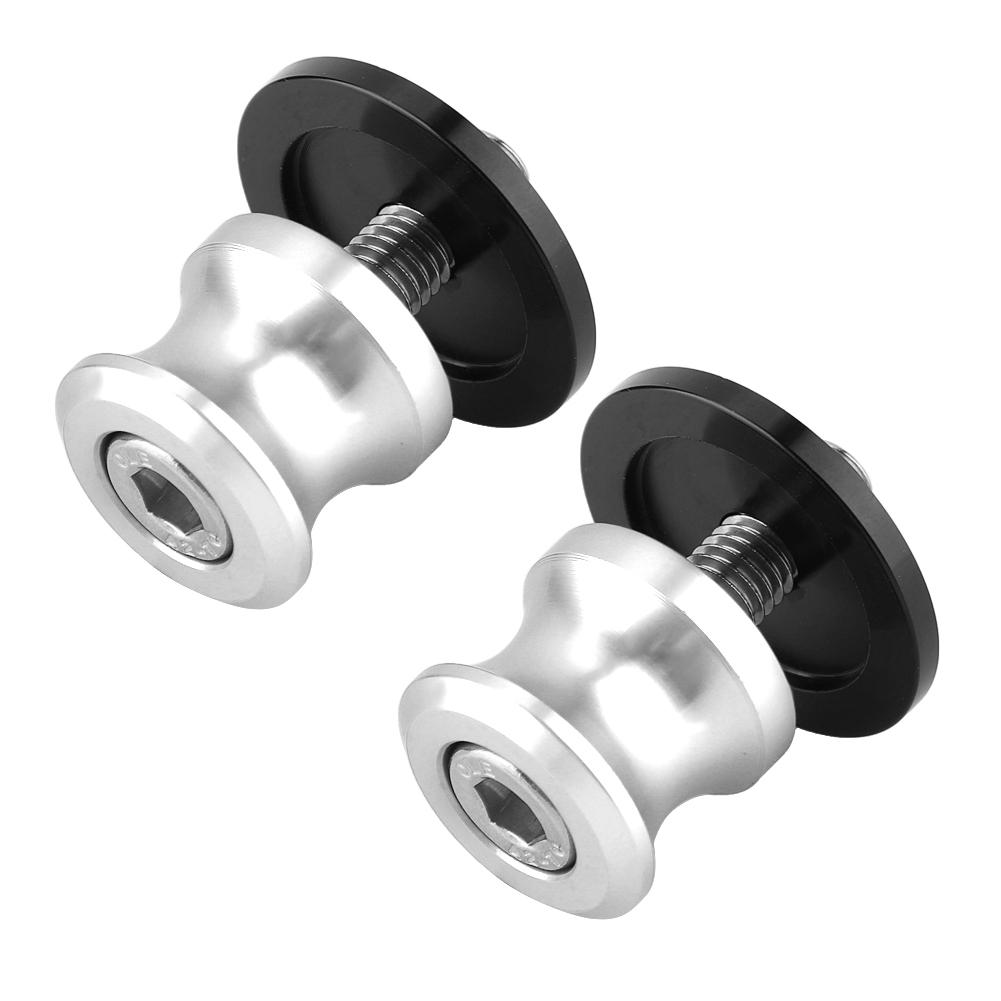 2pcs 8mm Motorcycle CNC Rr Stand Swing Arm Spool Sliders Stand Swingarm Bobbins (Black)