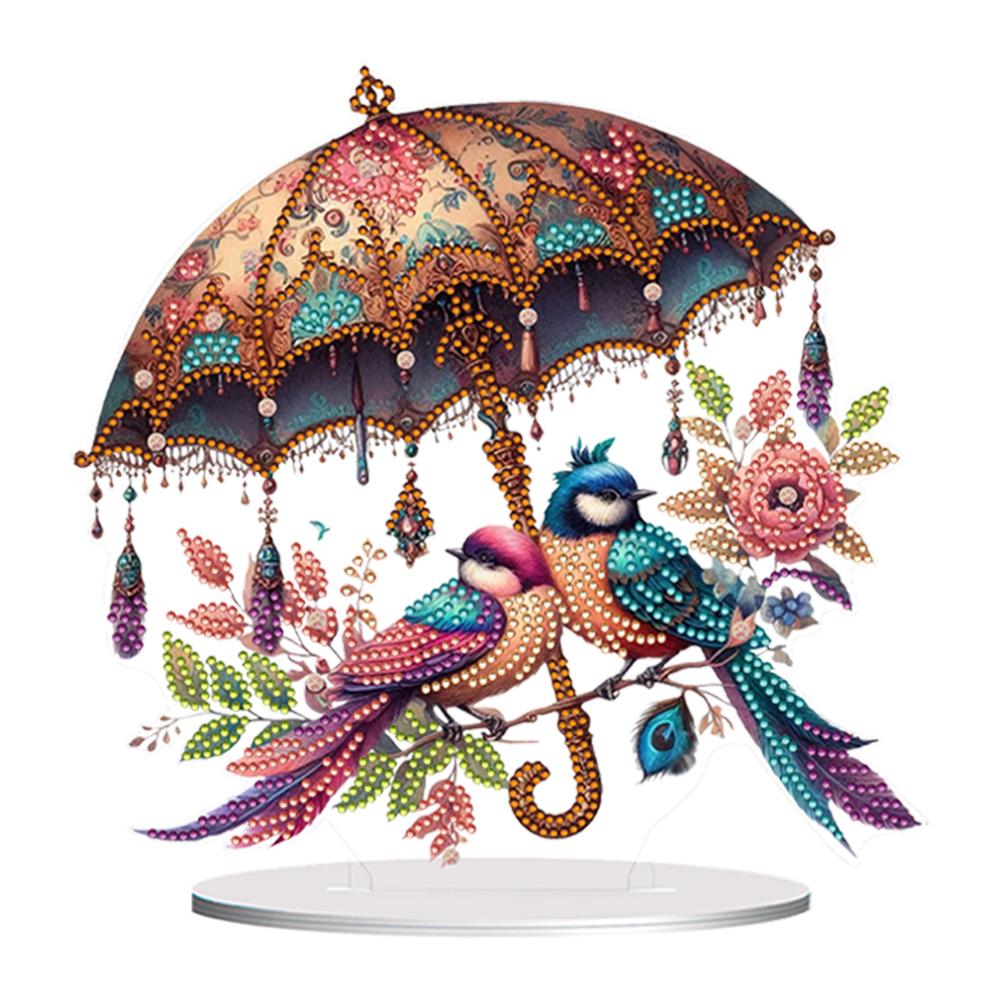 Acrylic Rose Lily Butterfly Flower Vase Desktop Diamond Art Kits 5D DIY Diamond Art Tabletop Decorations for Home Office Decor