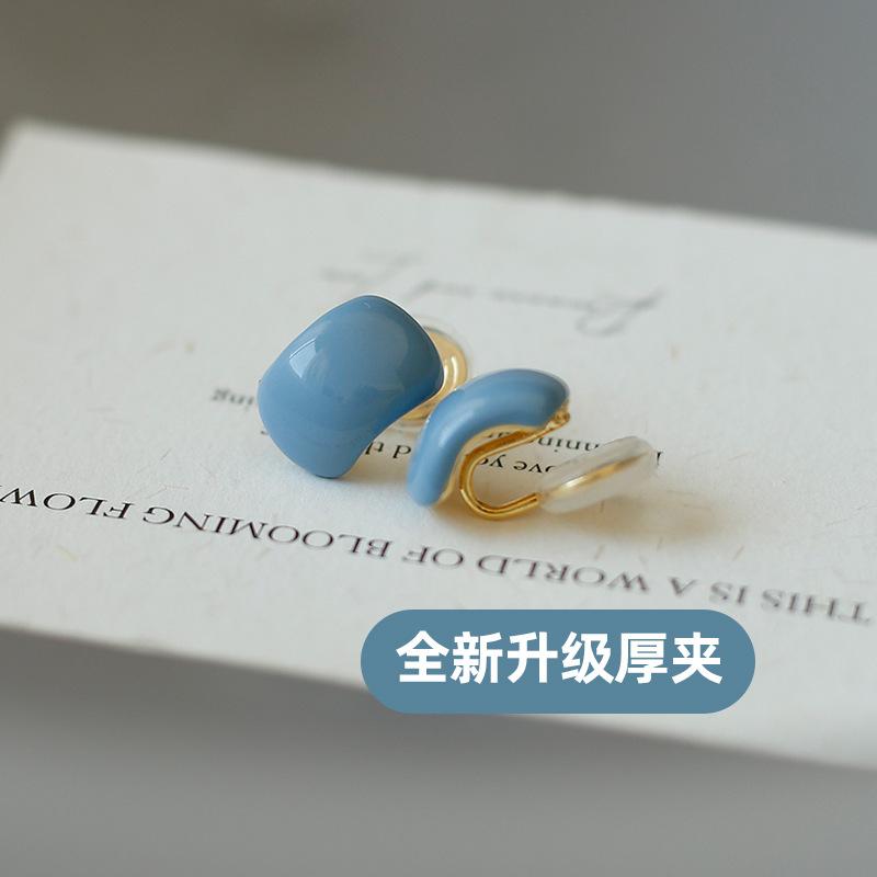 

Dopamine color earrings 2025 sense yellow exaggerated earrings seaside vacation wind loop earrings s925 silver needle