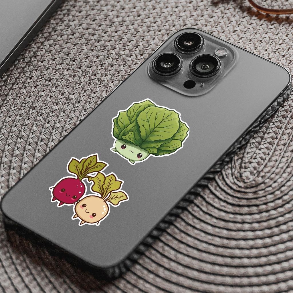100 Ins Style Vegetable Graffiti Stickers Computer Mobile Phone Decoration Stickers Waterproof Creative Children's Stationery Stickers