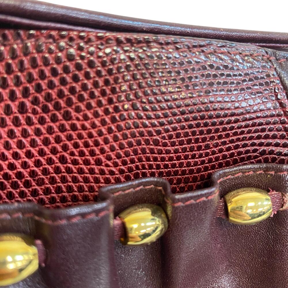 Givenchy Vintage Logo Klappe Leder Schultertasche weinrot Leder Damen Gebraucht