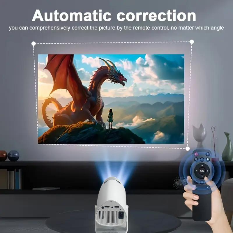 HY300 Projector Android 11.0 120ANSI Native 720P Support 4K Decode Video Auto Correction Mini Portable Projector,  Perfect Gift