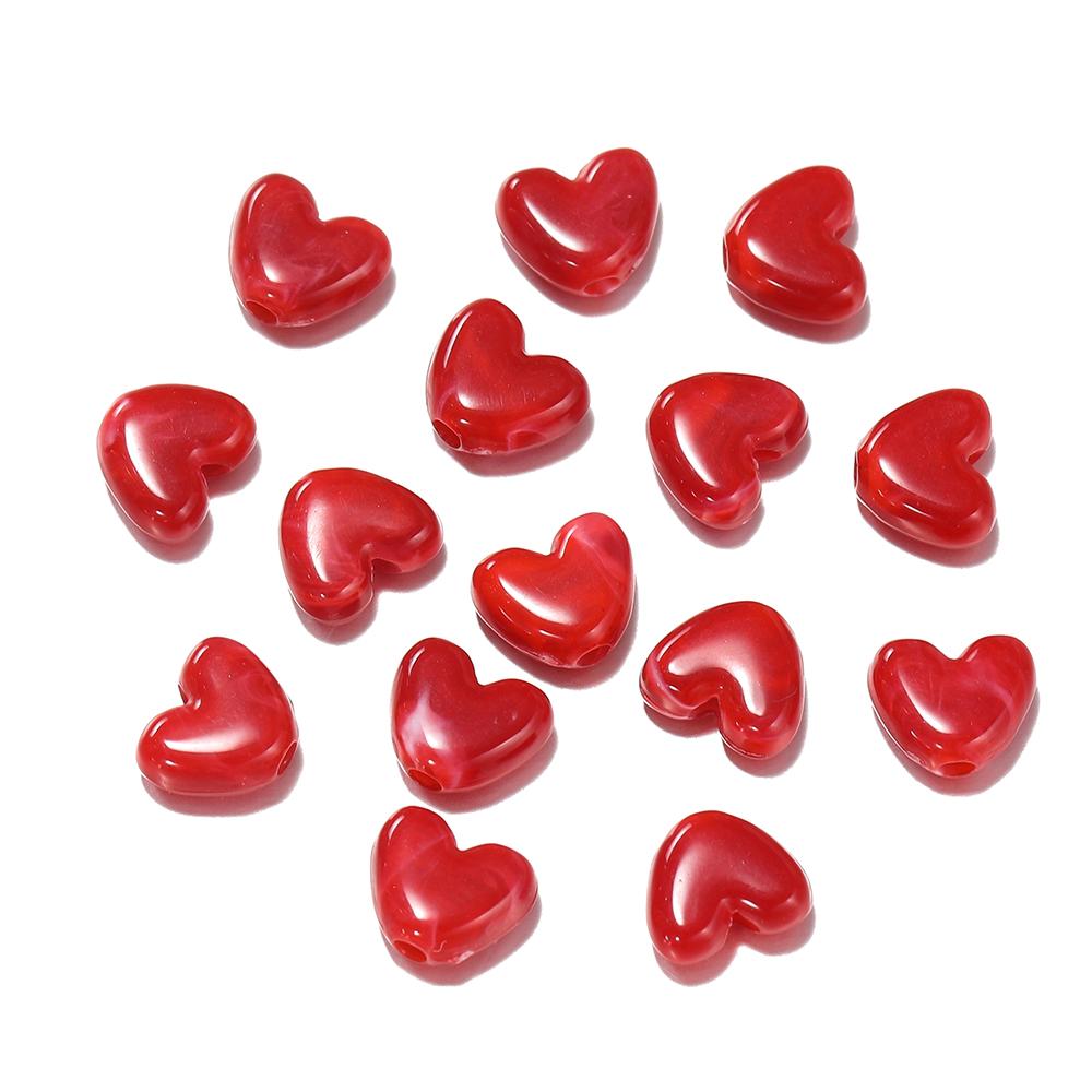 50pcs/Lot 8mm Acrylic Heart Bead Imitation Stone Loose Spacer Beads for DIY Bracelet Necklace Jewelry Making Accessories