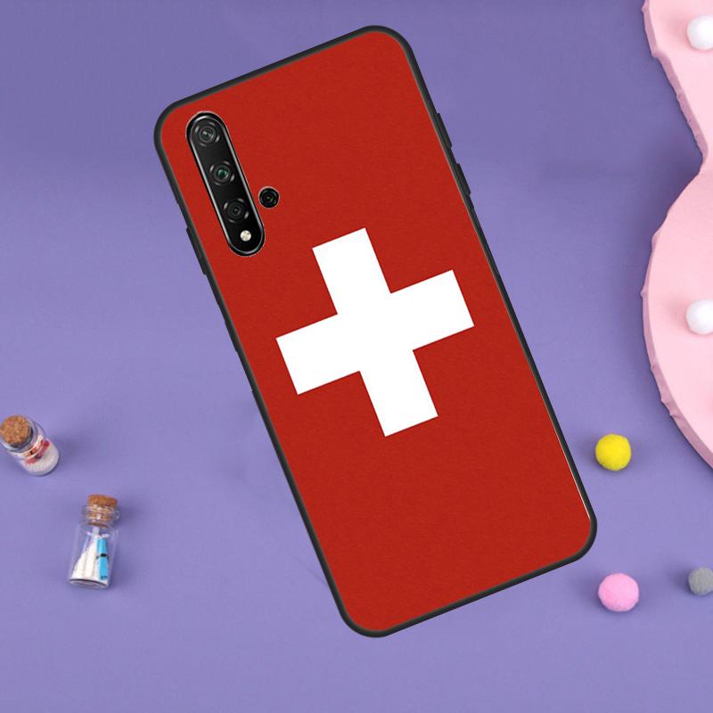 Switzerland Swiss Flag For Huawei Nova 7i 8i 11i 12i 12s 9 10 SE Y60 Y61 Y70 Y72 Y73 Y90 Y91 P20 P40 P30 Lite Case