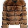 European and American Hot-Selling Imitation Raccoon Fur Patchwork Women's Coat
