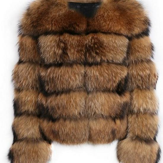 European and American Hot-Selling Imitation Raccoon Fur Patchwork Women's Coat
