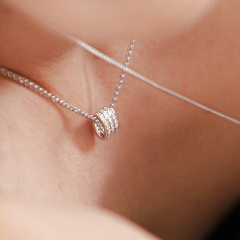 

dfarbe white gold natural moissanite carved pendant necklace free