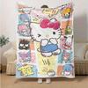 1pc Sanrio Adorable Hello Kitty and Friends Home Decor Blanket: Perfect Gift for Bedroom, Living Room, Travel, Camping, Car, Beach, Office Naps, Cozy