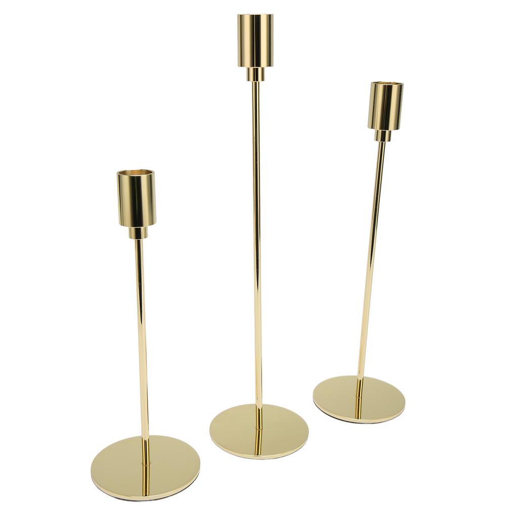 Metal Candle Holder Thin Beautiful Elegant Gold Candlestick Holders for Weddings Table Decoration